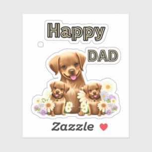 Pegatina Perros marrones agudos