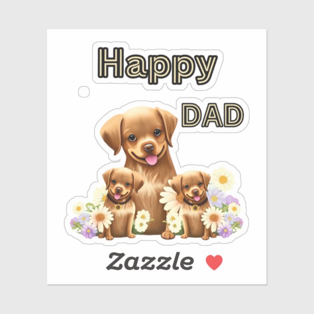 Pegatina Perros marrones agudos (Hoja)