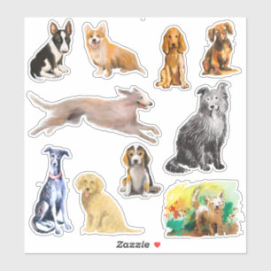 Pegatina Perros, whippet, cachorro beagle, espátula cocker