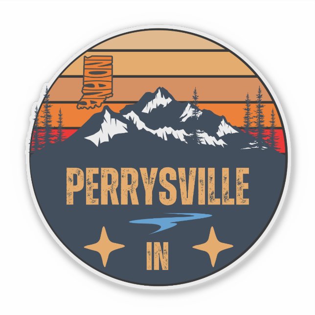 Pegatina Perrysville, Indiana (Anverso)