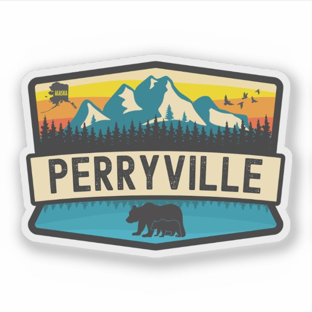 Pegatina Perryville, Alaska (Anverso)