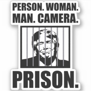 Pegatina Persona. Mujer. Hombre. Cámara. Prisión.