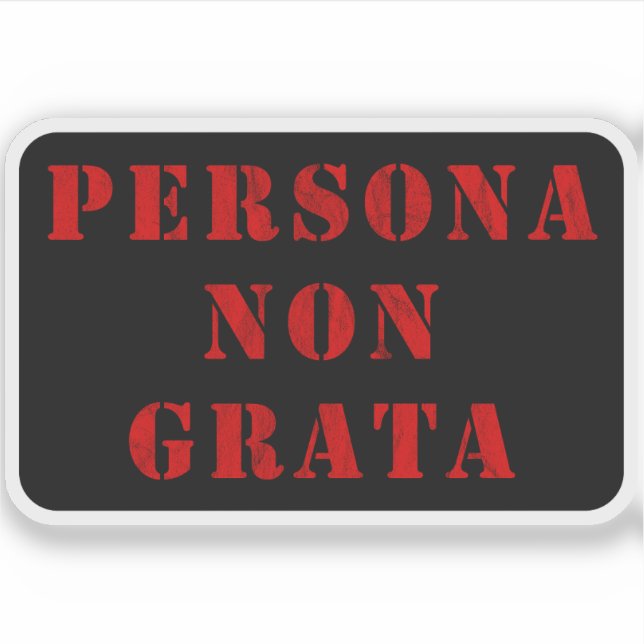 Pegatina Persona Non Grata (rojo vintage) (Anverso)
