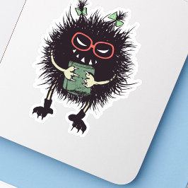 Pegatina Personaje Amante de Libros de Halloween Espeluznan