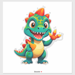 Pegatina Personaje de dinosaurio bebé para niños