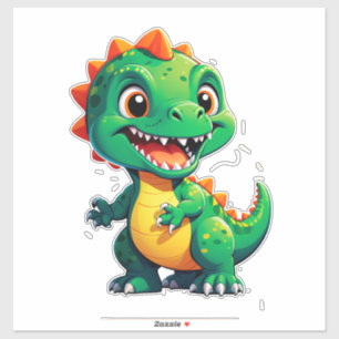 Pegatina Personaje de dinosaurio bebé para niños