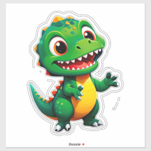 Pegatina Personaje de dinosaurio bebé para niños