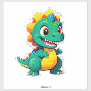 Pegatina Personaje de dinosaurio bebé para niños