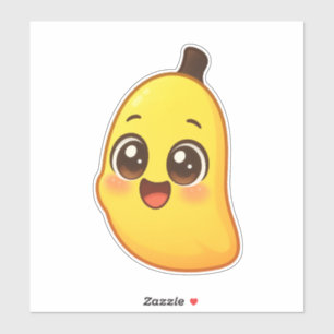Pegatina Personaje de plátano Kawaii Lindo