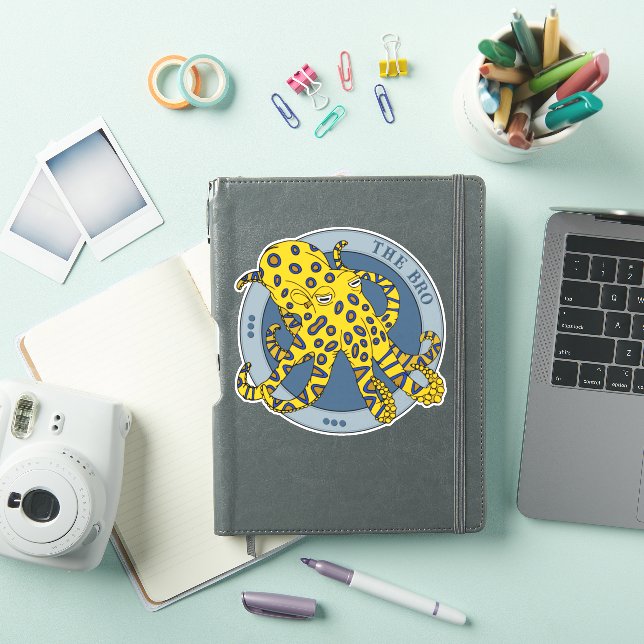 Pegatina Personaje de pulpo en anillo azul australiano (Funda para iPad)
