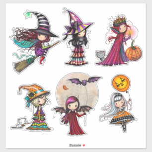 Pegatina Personajes caprichosos de Halloween de Molly Harri