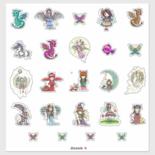Pegatina Personajes del Mundo Caprichoso Stickers Arte de F