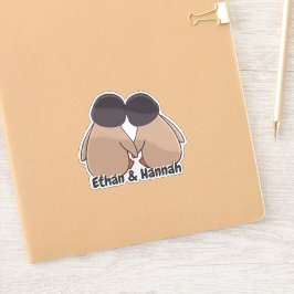 Pegatina Personalised Cute Penguin Valentine Sticker