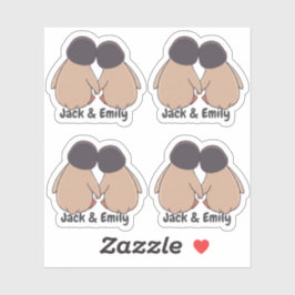 Pegatina Personalised Cute Penguin Valentine Stickers