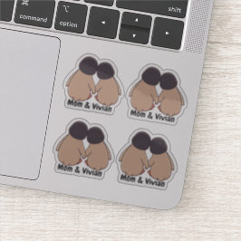 Pegatina Personalised Mom & Daughter Cute Penguin Stickers