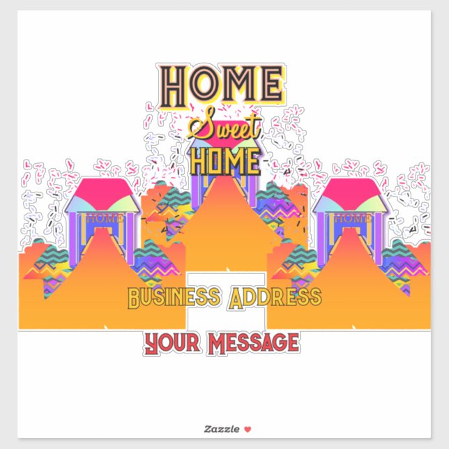 Pegatina Personaliza la propiedad residencial Sweet Home (Hoja)