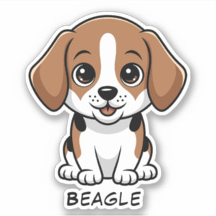 Pegatina Personaliza Nombre de Perro Personalizado Beagle