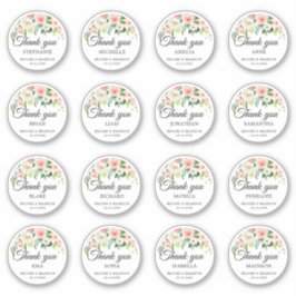 Pegatina Personalizable boda nombre de invitado Gracias