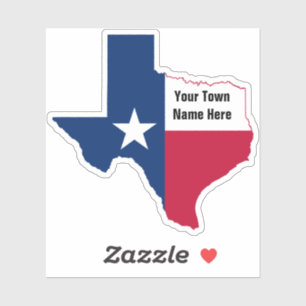 Pegatina Personalizable de bandera de forma de Texas