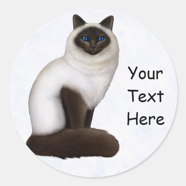 Pegatina Personalizable de bonito de Birman Kitty (Anverso)