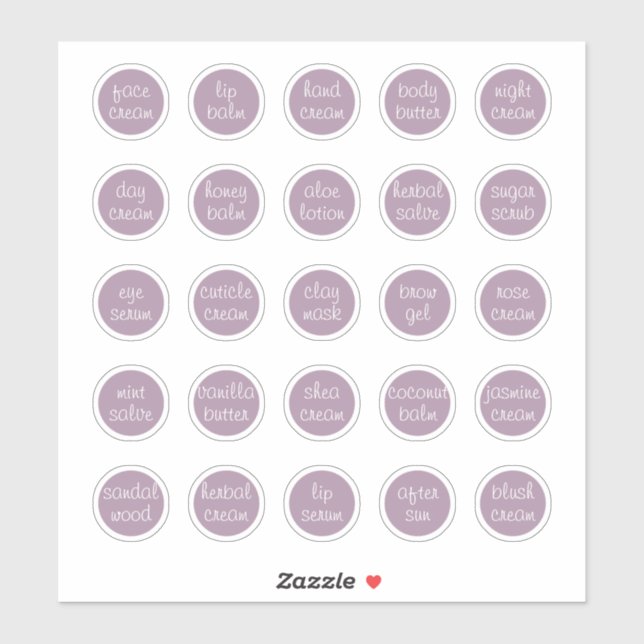 Pegatina personalizable Lavender de 1.14" Mini Jar Cosmétic (Hoja)