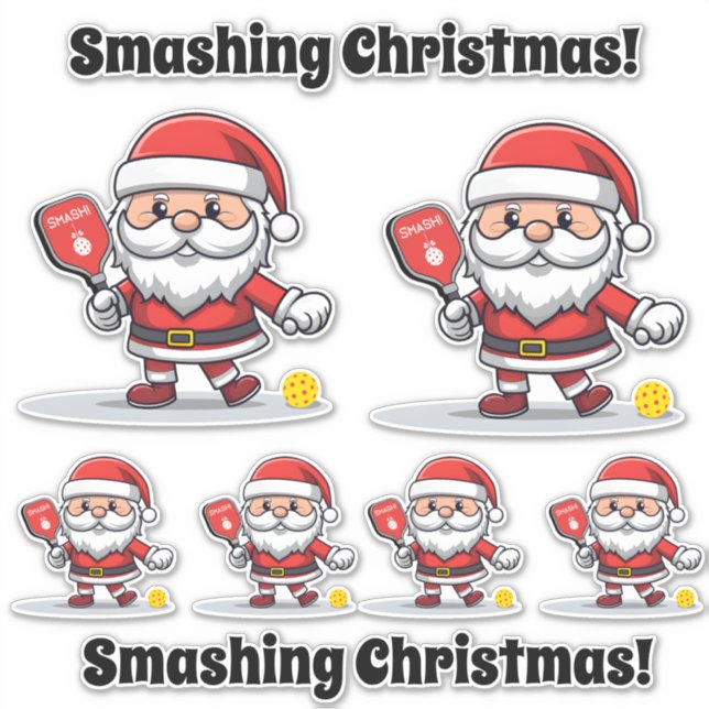 Pegatina Personalizable 🎅 Navidades pickleball (Anverso)