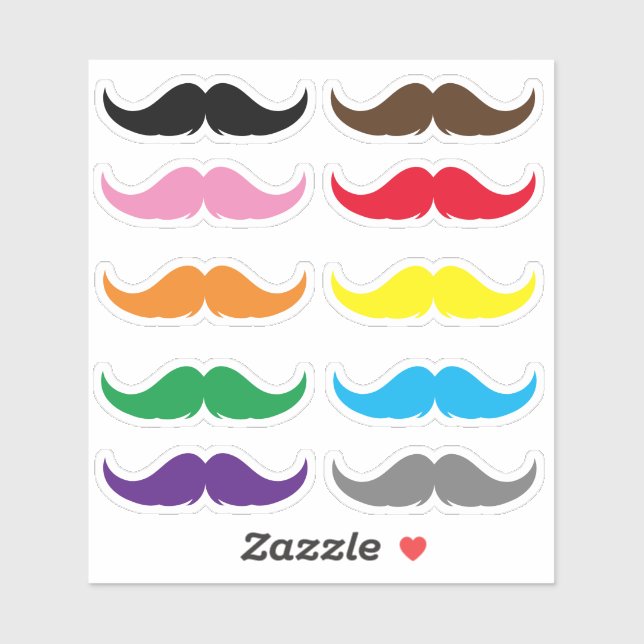 Pegatina Personalizable Petite Handlebar Mustache Set (Hoja)