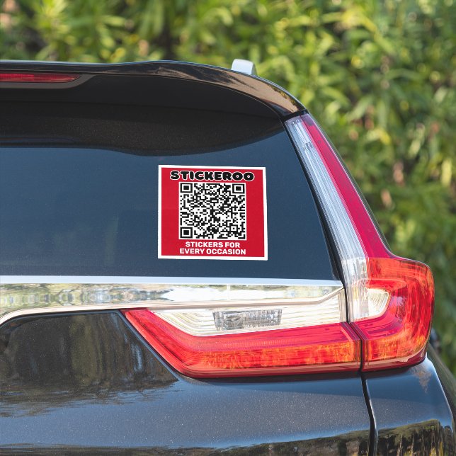 Pegatina Personalizable Promoción de negocio QR Código Deca (Lado del coche)