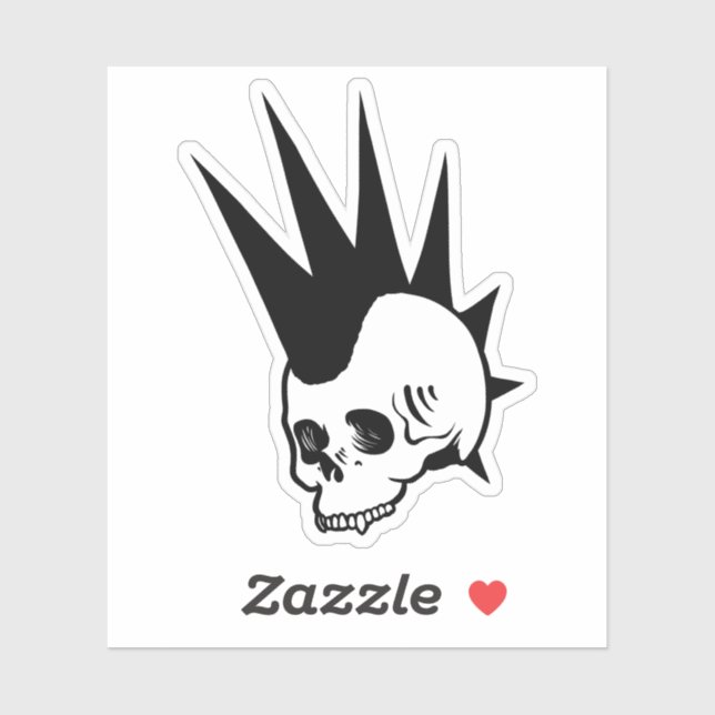 Pegatina Personalizable Punk Cráneo sin Jawless (Hoja)