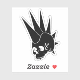 Pegatina Personalizable Punk Cráneo sin Jawless Versión 2