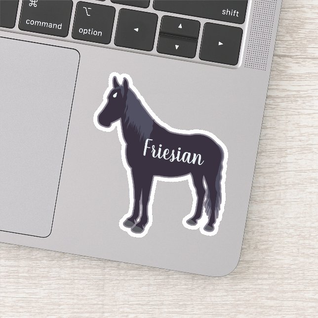 Pegatina Personalizable Silueta Mínima Frisia de Caballo (Detalle)