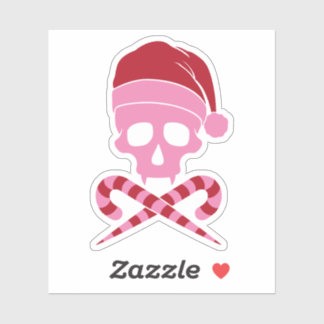 Pegatina Personalizable Skull Santa Claus
