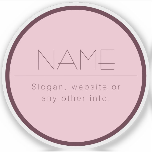 Pegatina Personalizable Texto moderno con borde (Anverso)