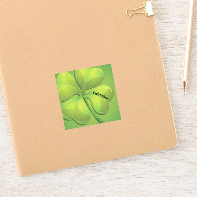 Pegatina Personalización del Shamrock verde en el Día de Sa (Cuaderno)