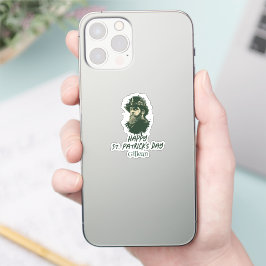 Pegatina Personalización del Shamrock vintage del Día de Sa