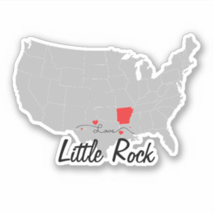 Pegatina Personalización - Little Rock, Arkansas Map US