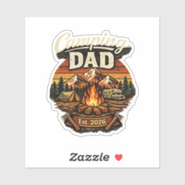 Pegatina personalizada Camping Dad Est. 2026 