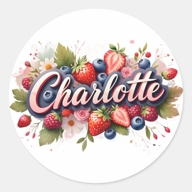 Pegatina personalizada Charlotte Berry Floral Desi (Anverso)