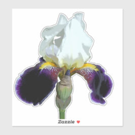 Pegatina personalizada de lirio morado y blanco