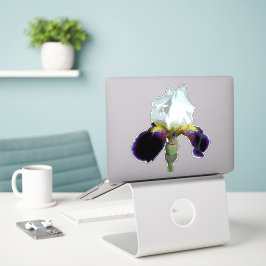 Pegatina personalizada de lirio morado y blanco
