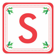 Pegatina personalizada de Navidad verde y rojo