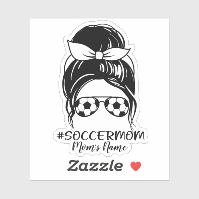 Pegatina personalizada de Soccer Mom (Hoja)