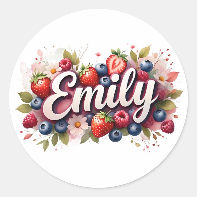 Pegatina personalizada Emily Berry Floral Design (Anverso)