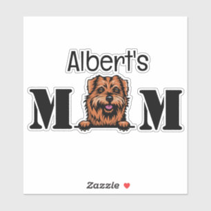 Pegatina personalizada Norfolk Terrier Peeking Mom