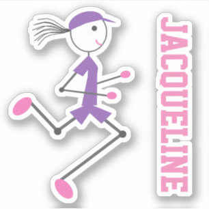 Pegatina personalizada Runner Lady Pink Purple