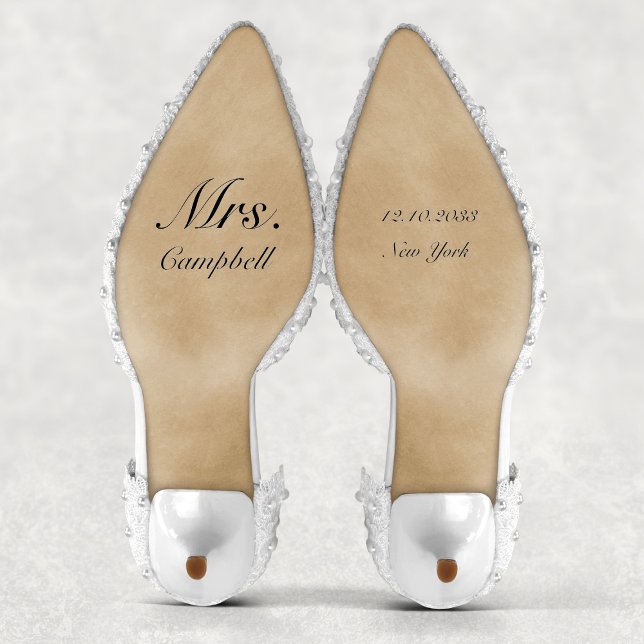 Pegatina Personalizada Sra. Bride Boda Shoes Decal (Personalized Mrs Bride Wedding Shoes Decal
)