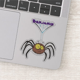 Pegatina Personalizado adorable de araña marrón esponjosa