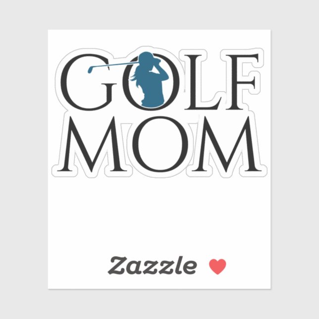 Pegatina Personalizado azul "GOLF MOM" de Guay de moda Cut  (Hoja)