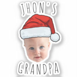 Pegatina Personalizado Baby Face Santa Hat Navidad Foto