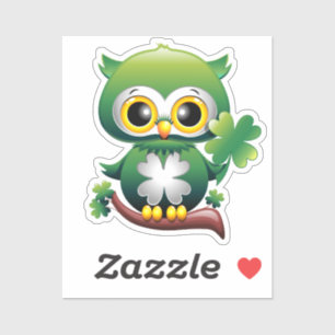 Pegatina Personalizado Baby Owl St Patrick Paddy